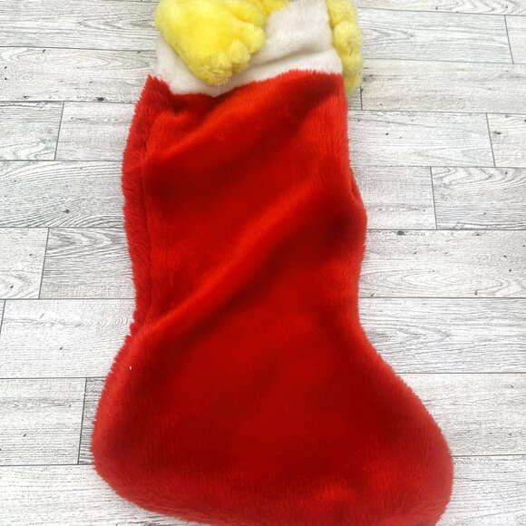 1991 Warner Brothers Tweety Bird 3-D Plush Christmas Stocking w/ Santa Hat - Picture 4 of 9